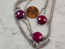 Load image into Gallery viewer, Womens Estate Sterling Silver Natural Ruby Pendant Necklace 15.8g E1592