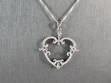 Load image into Gallery viewer, Womens Estate Sterling Silver CZ Heart Pendant W/ Necklace 5.8g E1599