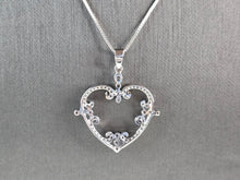 Load image into Gallery viewer, Womens Estate Sterling Silver CZ Heart Pendant W/ Necklace 5.8g E1599