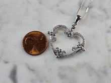 Load image into Gallery viewer, Womens Estate Sterling Silver CZ Heart Pendant W/ Necklace 5.8g E1599