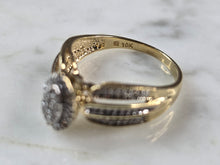 Load image into Gallery viewer, Womens Vintage Estate 10K Yellow Gold Diamond Wedding Ring Set 4.0g E1606