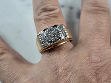 Load image into Gallery viewer, Mens Vintage Estate 14K Yellow Gold Diamond Ring 9.3g E1607