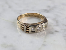 Load image into Gallery viewer, Mens Vintage Estate 14K Yellow Gold Diamond Ring 6.7g E1610