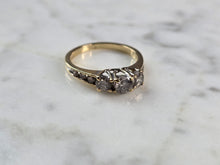Load image into Gallery viewer, Womens Vintage Estate 14K Yellow Gold Salt &amp; Pepper Diamond Ring 2.8g #E1611