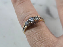 Load image into Gallery viewer, Womens Vintage Estate 14K Yellow Gold Salt &amp; Pepper Diamond Ring 2.8g #E1611