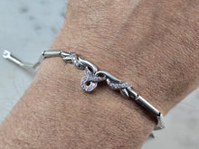 Load image into Gallery viewer, Womens Vintage Estate 14K White Gold Diamond Bracelet 7.4g E1617