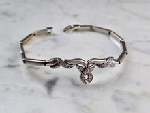 Load image into Gallery viewer, Womens Vintage Estate 14K White Gold Diamond Bracelet 7.4g E1617