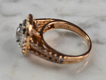Load image into Gallery viewer, Womens Vintage Estate 14K Rose Gold Diamond Ring 4.8g E1620