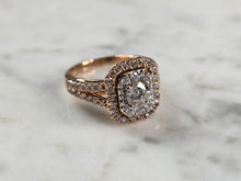 Load image into Gallery viewer, Womens Vintage Estate 14K Rose Gold Diamond Ring 4.8g E1620
