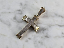 Load image into Gallery viewer, Vintage Estate 10k Gold Diamond Religious Crucifix Cross Pendant 5.6g E1621