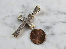 Load image into Gallery viewer, Vintage Estate 10k Gold Diamond Religious Crucifix Cross Pendant 5.6g E1621
