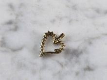 Load image into Gallery viewer, Womens Vintage Estate 10K Gold Diamond Heart Pendant 1.1g E1622