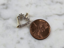 Load image into Gallery viewer, Womens Vintage Estate 10K Gold Diamond Heart Pendant 1.1g E1622