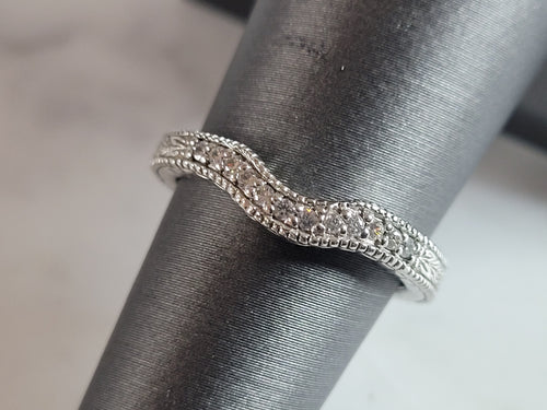 Womens Estate Sterling Silver CZ Spacer Ring 2.6g E1625