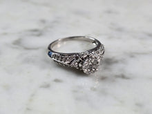 Load image into Gallery viewer, Womens Vintage Estate 10K White Gold Diamond Ring 3.1g E1627