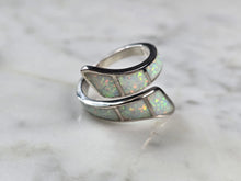 Load image into Gallery viewer, Womens Sterling Silver Modernist Opal Spiral Ring 4.7g E1628
