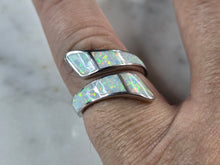 Load image into Gallery viewer, Womens Sterling Silver Modernist Opal Spiral Ring 4.7g E1628