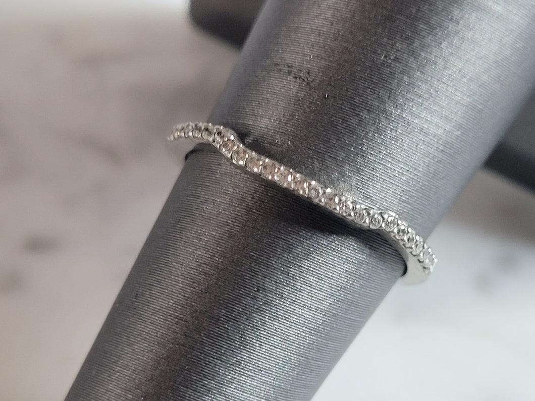 Womens Estate Sterling Silver CZ Spacer Ring 1.1g E1630