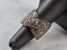 Load image into Gallery viewer, Womens Vintage Estate Sterling Silver Gold Tone CZ Ring 10.3g E1633