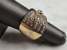 Load image into Gallery viewer, Womens Vintage Estate Sterling Silver Gold Tone CZ Ring 10.3g E1633