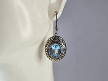 Load image into Gallery viewer, Womens Vintage Estate Sterling Silver Modernist Topaz Earrings 6.9g E1644