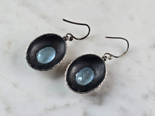 Load image into Gallery viewer, Womens Vintage Estate Sterling Silver Modernist Topaz Earrings 6.9g E1644