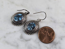 Load image into Gallery viewer, Womens Vintage Estate Sterling Silver Modernist Topaz Earrings 6.9g E1644