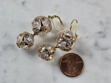 Load image into Gallery viewer, Womens Vintage Estate Sterling Silver Gold Tone Modernist Earrings 23.2g E1646