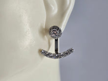 Load image into Gallery viewer, Womens Sterling Silver Modernist CZ Earrings 3.1g E1652