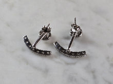 Load image into Gallery viewer, Womens Sterling Silver Modernist CZ Earrings 3.1g E1652