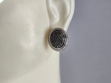 Load image into Gallery viewer, Womens Vintage Estate Sterling Silver Druzy Stud Earrings 4.0g E1654