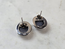 Load image into Gallery viewer, Womens Vintage Estate Sterling Silver Druzy Stud Earrings 4.0g E1654
