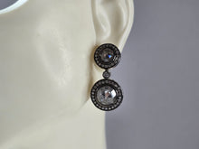 Load image into Gallery viewer, Womens Sterling Silver Modernist CZ Earrings 7.1g E1655