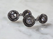 Load image into Gallery viewer, Womens Sterling Silver Modernist CZ Earrings 7.1g E1655