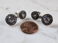 Load image into Gallery viewer, Womens Sterling Silver Modernist CZ Earrings 7.1g E1655