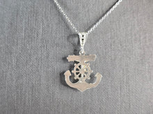 Load image into Gallery viewer, Vintage Estate Sterling Silver Maritime Jesus Anchor Pendant Necklace 3.9g E1657