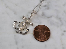Load image into Gallery viewer, Vintage Estate Sterling Silver Maritime Jesus Anchor Pendant Necklace 3.9g E1657