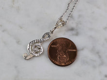 Load image into Gallery viewer, Womens Sterling Silver Treble Clef Music Pendant Necklace 3.0g E1658
