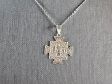 Load image into Gallery viewer, Womens Sterling Silver Religious St Benedict Cross Pendant Necklace 2.9g E1660