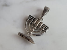 Load image into Gallery viewer, Vintage Estate Sterling Silver Jewish Judaica Hebrew Menorah Pendant 1.7g E1677