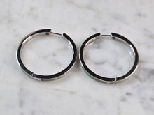 Load image into Gallery viewer, Womens Sterling Silver Modernist Opal Hoop Earrings 9.1g E1685