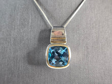 Load image into Gallery viewer, Womens Vintage Estate Sterling Silver Topaz Pendant Necklace 17.9g E1687