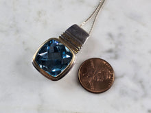 Load image into Gallery viewer, Womens Vintage Estate Sterling Silver Topaz Pendant Necklace 17.9g E1687