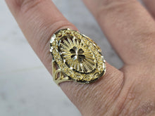 Load image into Gallery viewer, Womens 10K Yellow Gold Modernist Filigree Ring 2.3g E1691