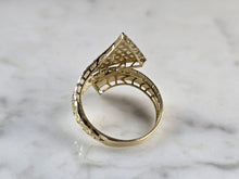 Load image into Gallery viewer, Womens 10K Yellow Gold Modernist Filigree Ring 2.3g E1692