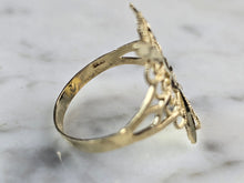Load image into Gallery viewer, Womens 10K Yellow Gold Modernist Filigree Ring 1.6g E1694