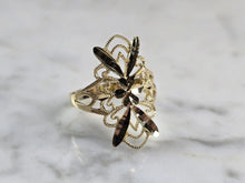 Load image into Gallery viewer, Womens 10K Yellow Gold Modernist Filigree Ring 1.6g E1694