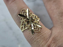 Load image into Gallery viewer, Womens 10K Yellow Gold Modernist Filigree Ring 1.6g E1694