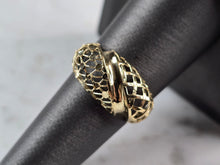 Load image into Gallery viewer, Womens 10K Yellow Gold Modernist Filigree Ring 1.5g E1696