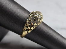Load image into Gallery viewer, Womens 10K Yellow Gold Modernist Filigree Ring 1.5g E1696